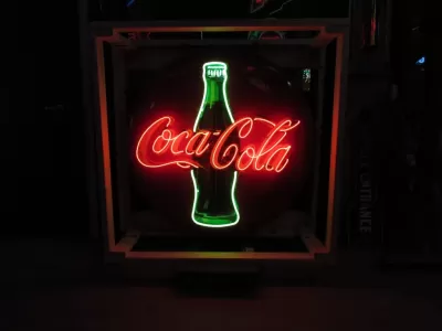 Original Coca-Cola 48" Button Porcelain Neon Sign