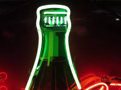 Original Coca-Cola 48" Button Porcelain Neon Sign