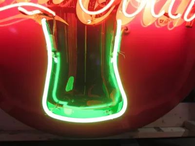 Original Coca-Cola 48" Button Porcelain Neon Sign
