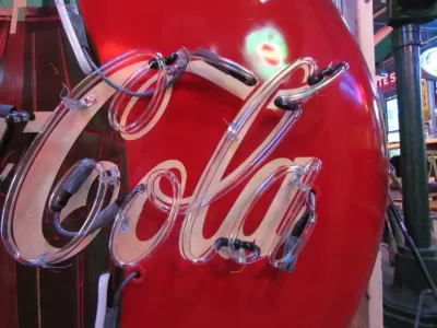Original Coca-Cola 48" Button Porcelain Neon Sign