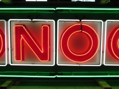 Original CONOCO Tin Painted Sign with Neon 10 FT x 3 FT