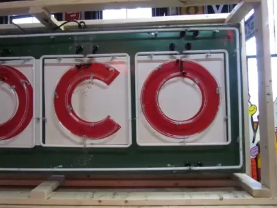 Original CONOCO Tin Painted Sign with Neon 10 FT x 3 FT