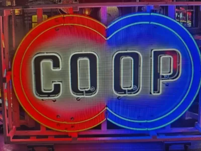 Original CO-OP Porcelain Neon Sign 96"W x 48"H