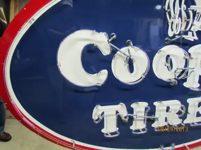 New Cooper Tires Porcelain Neon Sign 48"W x 30"H
