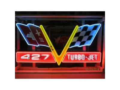 New Corvette 427 Turbo-Jet Porcelain Neon Sign 8 FT W x 4 FT H