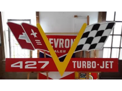 New Corvette 427 Turbo-Jet Porcelain Neon Sign 8 FT W x 4 FT H
