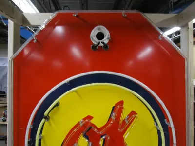 New OK Used Corvette Keytag Porcelain Neon Sign 40"W x 72"H