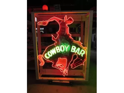New "Cowboy Bar" Painted Neon Sign 5 FT W x 6 FT H