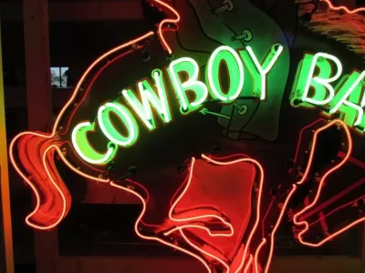 New "Cowboy Bar" Painted Neon Sign 5 FT W x 6 FT H