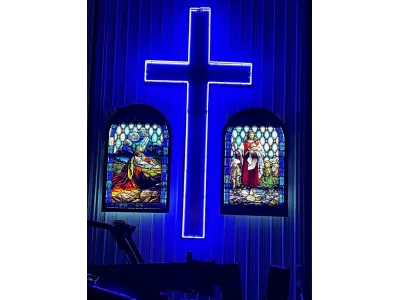 Giant Neon Cross 8 FT W x 19 FT H