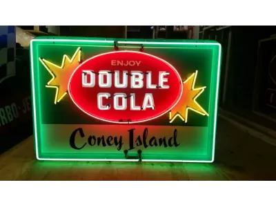 New Double Cola Porcelain Neon Sign 60" x 40"