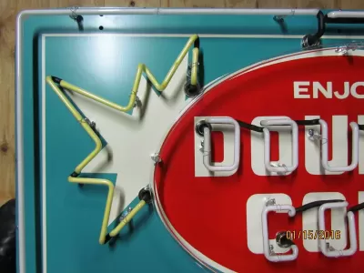 New Double Cola Porcelain Neon Sign 60" x 40"