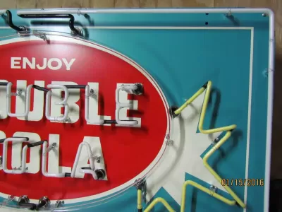 New Double Cola Porcelain Neon Sign 60" x 40"