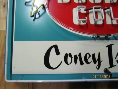 New Double Cola Porcelain Neon Sign 60" x 40"