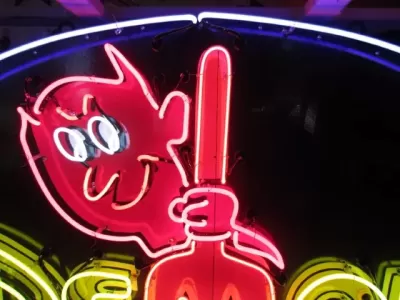 New Demon Porcelain Neon Sign 72"W x 48"H