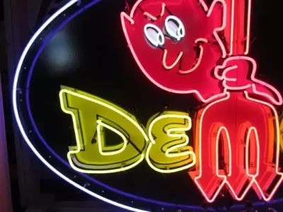 New Demon Porcelain Neon Sign 72"W x 48"H