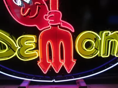 New Demon Porcelain Neon Sign 72"W x 48"H