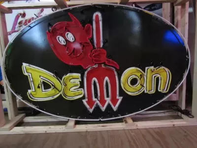 New Demon Porcelain Neon Sign 72"W x 48"H