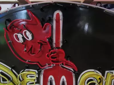 New Demon Porcelain Neon Sign 72"W x 48"H