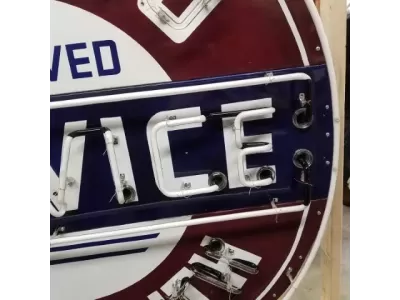 New Desoto Plymouth Approved Service Porcelain Neon Sign 72" Diameter