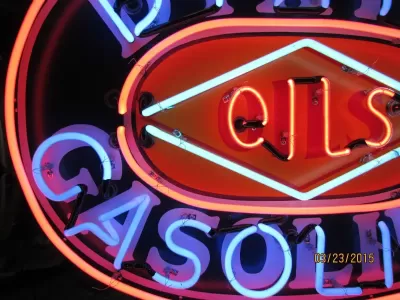 New Dixie Gasoline Oils Porcelain Neon Sign 60"W x 42"H