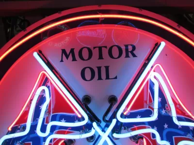 New Dixie Motor Oil Porcelain Neon Sign - 48 IN Diameter