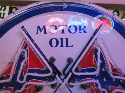 New Dixie Motor Oil Porcelain Neon Sign - 48 IN Diameter