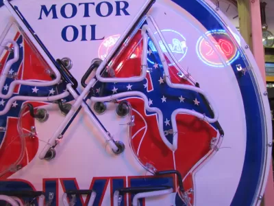New Dixie Motor Oil Porcelain Neon Sign - 48 IN Diameter