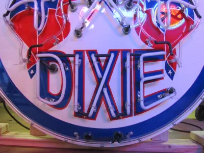 New Dixie Motor Oil Porcelain Neon Sign - 48 IN Diameter