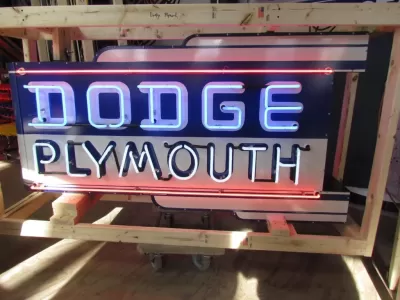 New Dodge/Plymouth Double-Sided Porcelain Neon Sign with Bullnose 72"W x 40"H