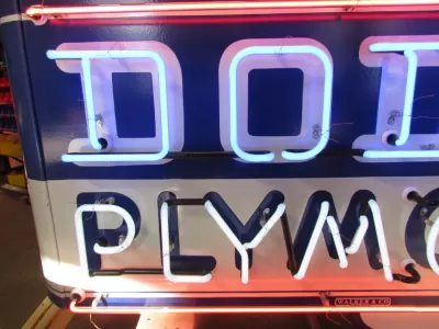 New Dodge/Plymouth Double-Sided Porcelain Neon Sign with Bullnose 72"W x 40"H