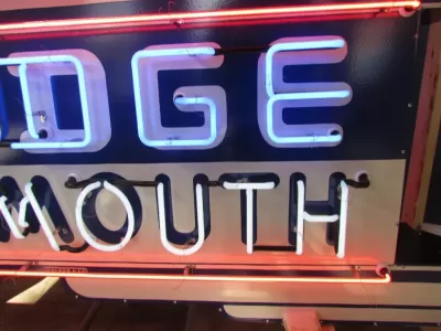 New Dodge/Plymouth Double-Sided Porcelain Neon Sign with Bullnose 72"W x 40"H
