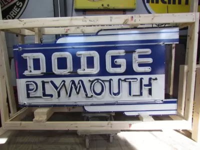 New Dodge/Plymouth Double-Sided Porcelain Neon Sign with Bullnose 72"W x 40"H