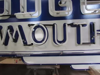 New Dodge/Plymouth Double-Sided Porcelain Neon Sign with Bullnose 72"W x 40"H