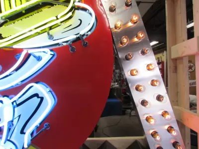 New Licensed "Dog n' Suds" Painted Neon Sign with Chaser Lights 106.5 IN W x 96 IN H