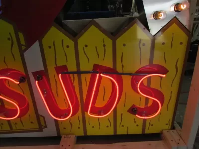 New Licensed "Dog n' Suds" Painted Neon Sign with Chaser Lights 106.5 IN W x 96 IN H