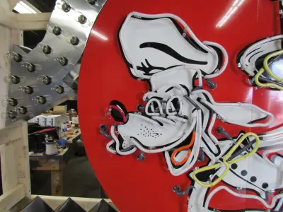 New Licensed "Dog n' Suds" Painted Neon Sign with Chaser Lights 106.5 IN W x 96 IN H