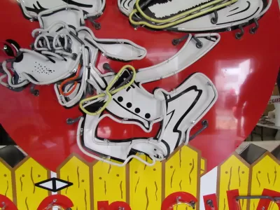 New Licensed "Dog n' Suds" Painted Neon Sign with Chaser Lights 106.5 IN W x 96 IN H