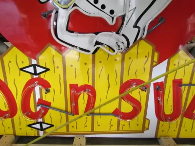 New Licensed "Dog n' Suds" Painted Neon Sign with Chaser Lights 106.5 IN W x 96 IN H