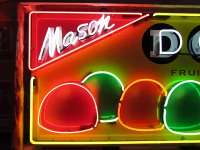 New DOTS Candy Box Porcelain Neon Sign 80 IN W x 23 IN H