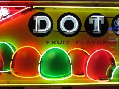 New DOTS Candy Box Porcelain Neon Sign 80 IN W x 23 IN H