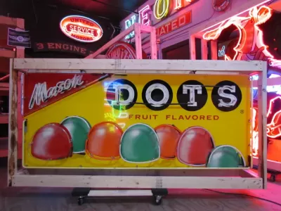 New DOTS Candy Box Porcelain Neon Sign 80 IN W x 23 IN H
