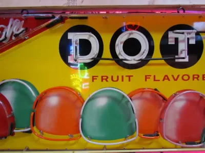 New DOTS Candy Box Porcelain Neon Sign 80 IN W x 23 IN H
