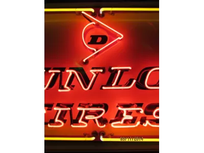 New Dunlop Tires Porcelain Neon Sign 52"W x 28"H