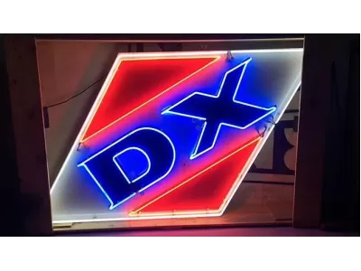 Original DX Porcelain Neon Sign 10 FT W x 68 IN H 