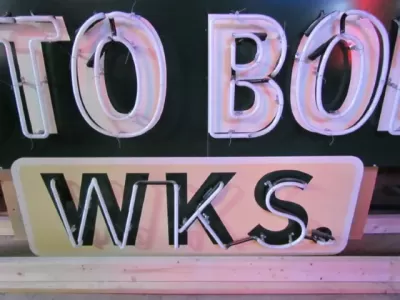 New "Ed's Auto Body Wks" Animated Painted Neon Sign 10 FT W x 71"H 