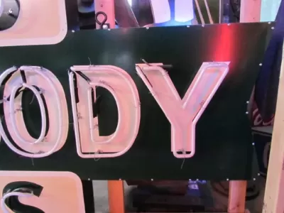 New "Ed's Auto Body Wks" Animated Painted Neon Sign 10 FT W x 71"H 