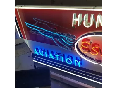New "Esso Humble" Animated Single-Sided Porcelain Neon Sign 96"W x 38"H