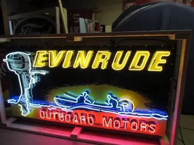  New Evinrude Porcelain Neon Sign 60"W x 30"H