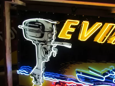  New Evinrude Porcelain Neon Sign 60"W x 30"H